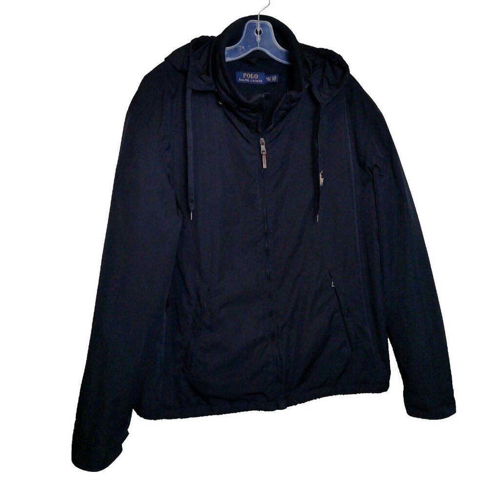 Vintage Polo Ralph Lauren Harrington Bomber Jacket Navy Fleece Lined, Mens XXL